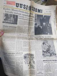 Uusi Suomi numerot 28.1-5.2.1951 Sotamarsalkka Mannerheim kuollut, hautajaiset - 9 peräkkäistä lehteä kuolemasta hautajaisiin