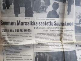 Uusi Suomi numerot 28.1-5.2.1951 Sotamarsalkka Mannerheim kuollut, hautajaiset - 9 peräkkäistä lehteä kuolemasta hautajaisiin