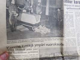 Uusi Suomi numerot 28.1-5.2.1951 Sotamarsalkka Mannerheim kuollut, hautajaiset - 9 peräkkäistä lehteä kuolemasta hautajaisiin