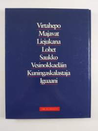 Joet : virtahepo, majavat, liejukana, lohet, saukko, vesinokkaeläin, kuningaskalastaja, iguaani