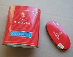 Henri Wintermans Half Corona sikarirasia   - sikarilaatikko peltiä , koko 13x12x6  cm
