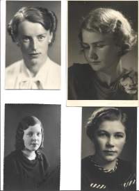 Naisia lähes vuosisadan takaa - valokuva taidevalokuva 4 kpl erä