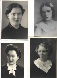 Naisia lähes vuosisadan takaa - valokuva taidevalokuva 4 kpl erä