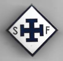 Suomen sairaanhoitajaryhdistys SFF:n jäsenmerkki  1907-23 lukkoneulamerkki rintamerkki
