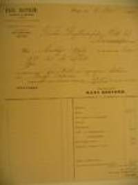 Karl Boström Hanko &amp; Kotka kirje Suomen Sahanterätehtaalle 21.12.1894