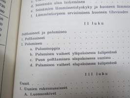 Taloustulisijat -suunnittelu, tekniikka, muuraus (uuninmuuraus), lämmittäminen ym.