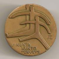 Liikunta Kunto  Terveys  PP 1964 - mitali 40 mm