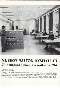 Museoviraston kyselylehti   23, kansanperinteen keruukilpailu 1976