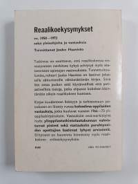 Reaalikoeohjeita : reaalikoekysymykset vv. 1950-1973 ja yleisohjeita sekä vastauksia