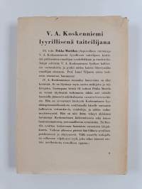 V. A. Koskenniemi lyyrillisenä taiteilijana : tutkimus hänen symbooleistaan, kielestään ja rytmistään