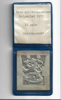 SA leijona - plaketti  6x5 cm  II  p  Pv:n soittomestaruuskilpailut 1970