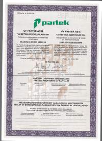 Partek Oy,   vaihdettava debentuurilaina   1994  Miljoona 1 000 000) markkaa , Parainen   6.5.1994