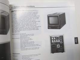 Sony Video Equipment 1994 -kattava luettelo videolaitteista ja tarvikkeista ammattikäyttöön