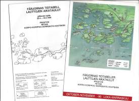 Lauttojen aikataulut Korppoo-Houtskär 1988, -90    - aikataulu  2  kpl