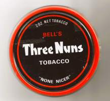 Three Nuns Tobacco   - tyhjä  tupakka-aski rasia peltiä 8x9x3,5 cm
