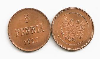 5 penniä  1917 II