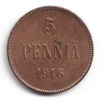 5 penniä  1916