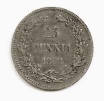 25 penniä  1898 hopeaa