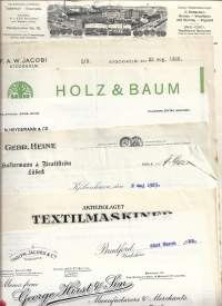 Ulkomaisia firmalomakkeita 1920-luvulta    - firmalomake  n 10 erilaista