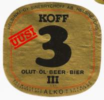 Koff  Uusi  III - olutetiketti