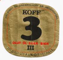 Koff  III - olutetiketti