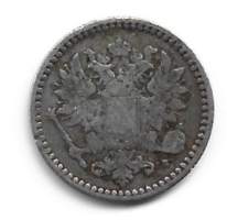 50  penniä  1865  hopeaa