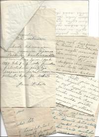 Erä n 6 kpl käsinkirjoitettuja kirjeitä 1920- luvulta