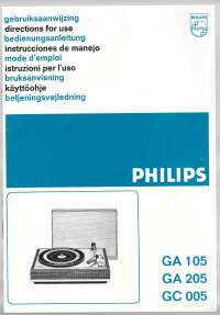 Philips GA 105, GA 205, GC 005 levysoitin  - käyttöohje