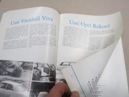 GM Katsaus 1966 nr 4, sis. mm. seur. artikkelit / kuvat / mainokset; GM suomessa 25 vuotta - historiaa, Uudet Vauxhall Viva &amp; Opel Rekord, Amerikkalaisia uutuuksia,