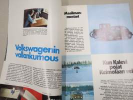 Kupla 1972 nr 1 -Volkswagen asiakaslehti, Uusi VW-computer diagnoosi, Pulla-auto, Leo Kinnunen voittajakuva, Kansikuva Päivi Palomäki 11 v. piirustus, ym.