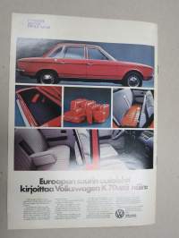 Kupla 1972 nr 4 -Volkswagen asiakaslehti, Wolfsburg, Autodebattia, VW K70 iso auto pienen hinnalla, VW-pakuja, ym.