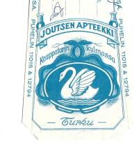 Joutsen Apteekki Turku  , resepti  signatuuri 1964