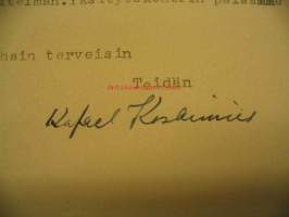 Rafael Koskimiehen kirje Kauko Kulalle 24.3.1948