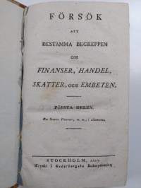 Försök att bestämma begreppen om finanser, handel, skatter, och embeten 1-2