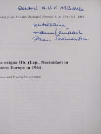 Migration of Laphygma exigua Hb. (Lep., Noctuidae) in Northwestern Europe in 1964 (signeerattu, tekijän omiste)