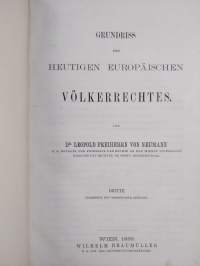 Grundriss des heutigen europäischen Völkerrechtes