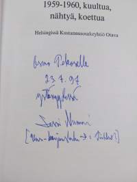 Runoilijan kalenteri : 1959-1960, kuultua, nähtyä, koettua (signeerattu, tekijän omiste)