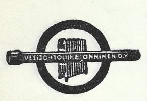 Vesijohtoliike Onninen Turku   1937  - firmalomake