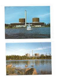 Loviisa Loviisan voimalaitos  -  paikkakuntapostikortti postikortti kulkematon 2 eril