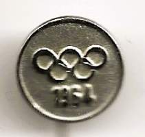Olympialaiset 1964   - neulamerkki rintamerkki   hopean värinen