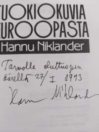 Tuokiokuvia Euroopasta (signeerattu, tekijän omiste)