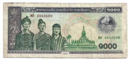 Laos  1000  Kip  2003   seteli