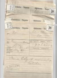 Sähkösanoma / Telegram  1923   yht  8  kpl erä - sähkösanoma