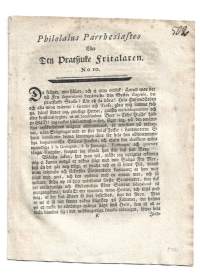Philolalus Parrhesiastes EllerDen Pratsjuke Fritalaren. No 10 . 1768