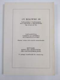 Bukowski Helsinki-Helsingfors : Luettelo no/Katalog nr 4, Syyshuutokauppa/Höstauktion 14.-15.11.1981