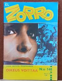 El Zorro - Oikeus voittaa.  N:o 148  N:o 5 1971. (Kioskikirjallisuus, lukulehdet, seikkailulukemisto)