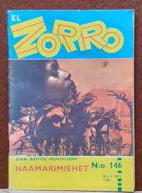 El Zorro - Naamarimiehet.  N:o 146  N:o 3 1971. (Kioskikirjallisuus, lukulehdet, seikkailulukemisto)