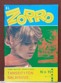 El Zorro - Tanssitytön salaisuus.  N:o 191   N:o 1 1975. (Kioskikirjallisuus, lukulehdet, seikkailulukemisto)