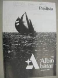 Albin båtar prislista 1981 -hinnasto