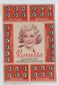 Roswita rostfreier Federdruckknopf  levy neppareita , tuotepakkaus